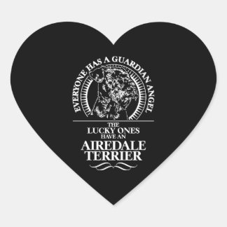 Airedale Terrier Guardian Angel hondenquote Hart Sticker
