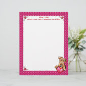 Airedale Terrier Holding Heart Gepersonaliseerd Briefhoofd (Staand voorkant)