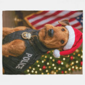 Airedale Terrier Holiday Card Fleece Deken (Voorkant (Horizontaal))