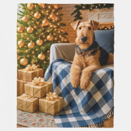 Airedale Terrier Holiday  Fleece Deken