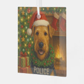 Airedale Terrier Holiday Glas Ornament (Voorkant links)