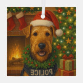 Airedale Terrier Holiday Glas Ornament (Achterkant)