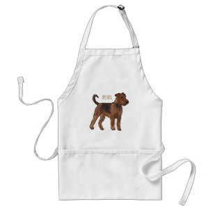 Airedale terrier hond cartoon illustratie standaard schort