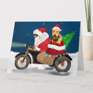 Airedale Terrier-hond Kerstman Santa Claus Kaart