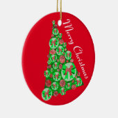 Airedale Terrier Hond Silhouet Kerstboom Rood Keramisch Ornament (Rechts)