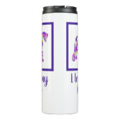 Airedale Terriër Hond Silhouet Paarse Roze Y & B Thermosbeker (Achterkant)