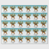 Airedale Terrier Hond Sneeuwig Winter Bos Feesteli Cadeaupapier (Vlak)