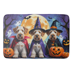 Airedale Terrier Honden Pompoen Halloween Grappig Badmat