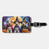Airedale Terrier Honden Pompoen Halloween Grappig Bagagelabel (Voorkant horizontaal)
