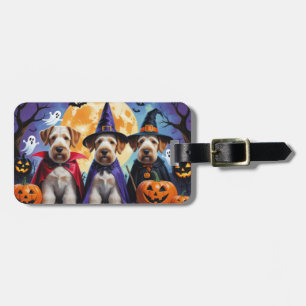 Airedale Terrier Honden Pompoen Halloween Grappig Bagagelabel