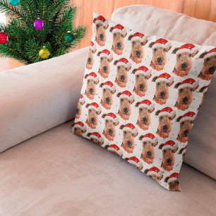 Airedale Terrier-hondenras Kerstmis Kussen