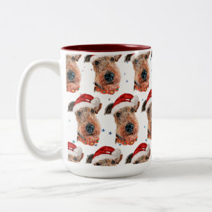 Airedale Terrier hondenras Kerstmis Tweekleurige Koffiemok