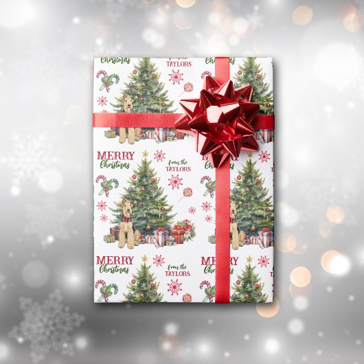 Airedale Terrier Hondenvakantieboom Cadeaupapier