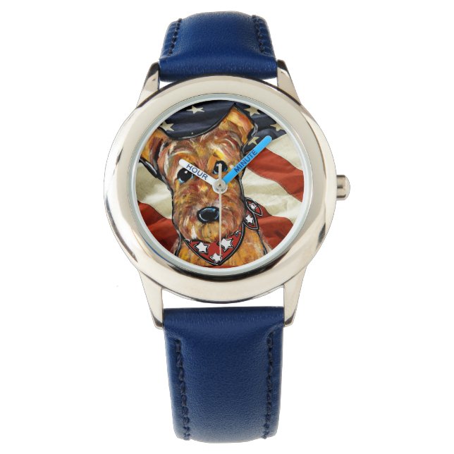AIREDALE TERRIËR HORLOGE (Voorkant)