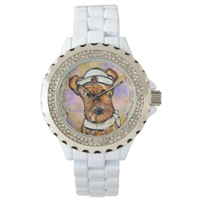 AIREDALE TERRIER HORLOGE (Voorkant)