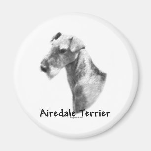 Airedale Terrier houtskool magneet