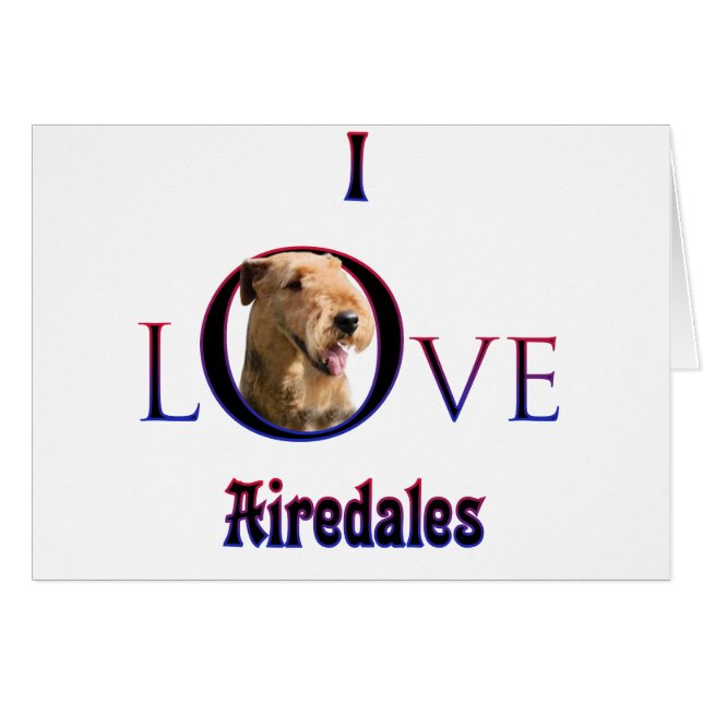 Airedale Terrier Ik Liefde (Voorkant Horizontaal)
