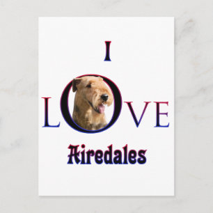 Airedale Terrier Ik Liefde Briefkaart