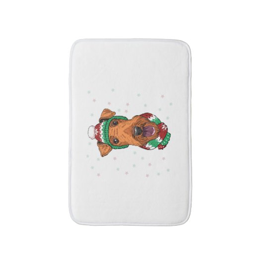 Airedale Terrier in kerst pet Badmat (Voorkant Verticaal)