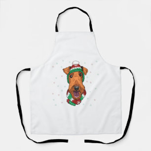 Airedale Terrier in kerst pet Schort