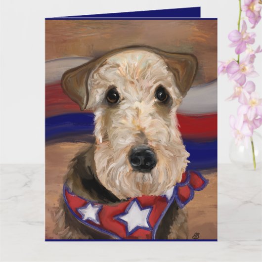 AIREDALE TERRIER KAART (Orchidee)