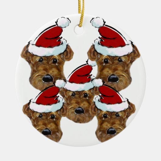 AIREDALE TERRIER KERAMISCH ORNAMENT (Voorkant)