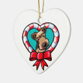 Airedale Terrier Kerst Keramisch Ornament (Links)