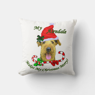 Airedale Terrier kerst Merry Kussen