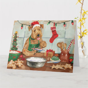 Airedale Terrier Kerstbakken: Feestelijke Kerstmis Kaart