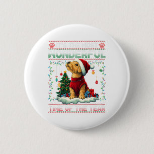 Airedale Terrier Kerstboom Decoraties Hond Lo Ronde Button 5,7 Cm