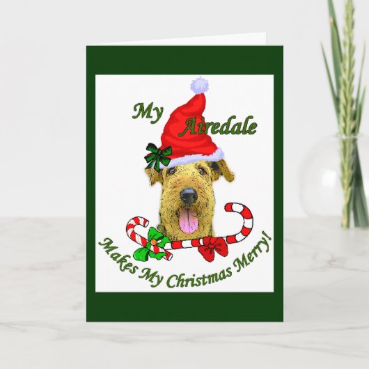 Airedale Terrier-kerstcadeaus Feestdagen Kaart (Voorkant)