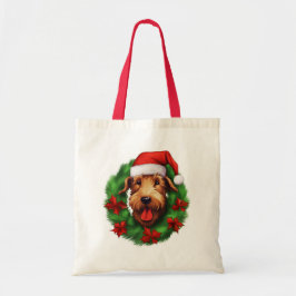Airedale Terrier Kerstkrans Tote Bag