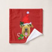 Airedale Terrier Kerstmis Bad Handdoek (Wasdoekje)