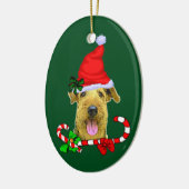 Airedale Terrier Kerstmis Keramisch Ornament (Links)
