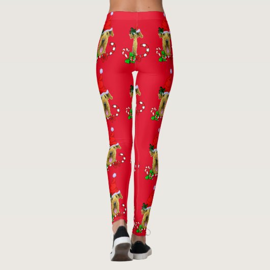 Airedale Terrier Kerstmis Leggings (Achterkant)