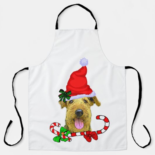 Airedale Terrier Kerstmis Schort (Voorkant)