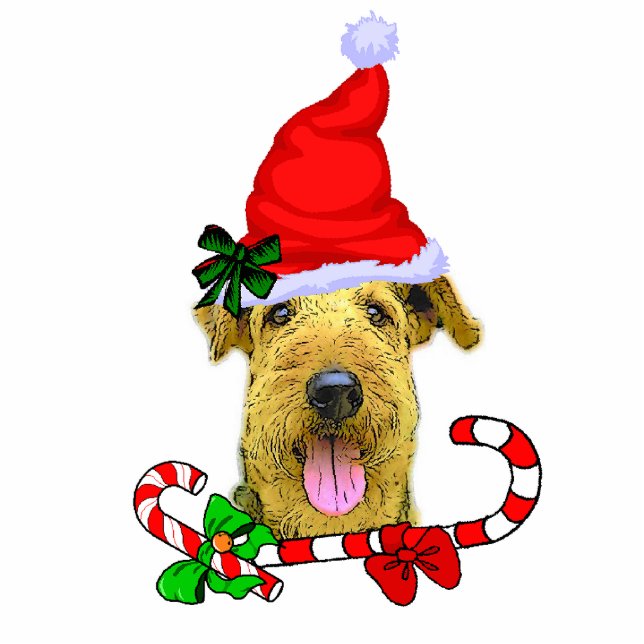Airedale Terrier kerstversiering Fotobeeldje Ornament (Voorkant)