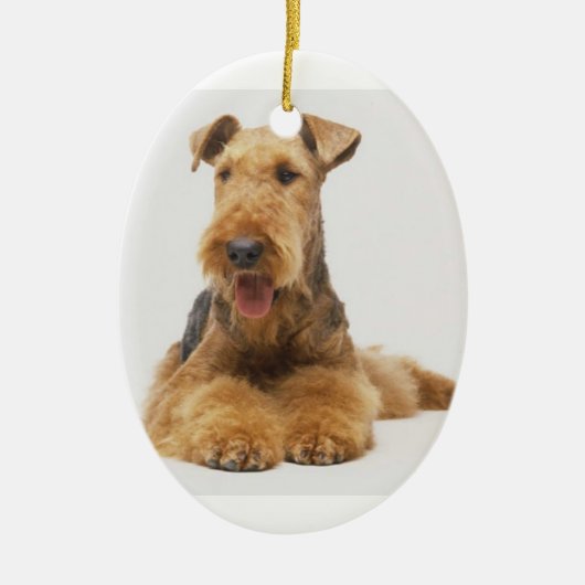 Airedale Terrier kerstversiering Keramisch Ornament (Voorkant)