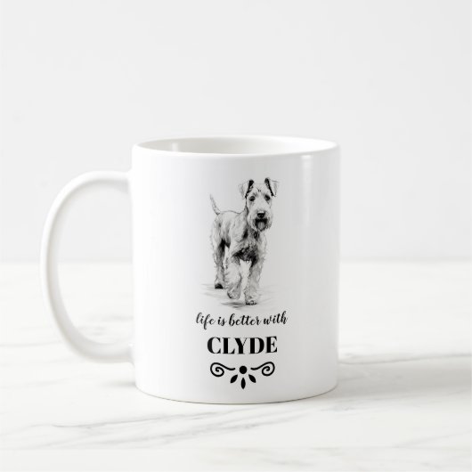 Airedale Terrier Life is beter aangepaste hondenna Koffiemok (Links)