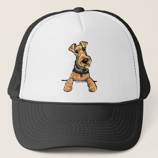 Airedale Terrier Line Art Trucker Pet (Voorkant)