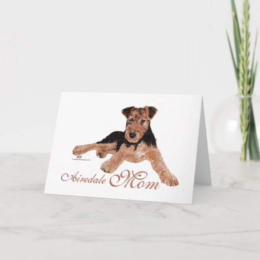 Airedale Terrier Moederdag Kaart (Voorkant)