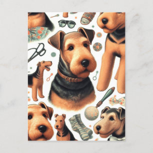  Airedale Terrier Naadloos Briefkaart