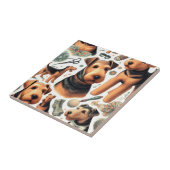  Airedale Terrier Naadloos Tegeltje (Zijkant)