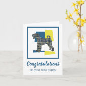 Airedale Terrier New Puppy Gefeliciteerd Kaart (Gele Bloem)