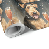 Airedale Terrier Nieuwjaar Cadeaupapier (Rol Hoek)