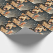 Airedale Terrier Nieuwjaar Cadeaupapier (Hoek)