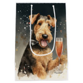 Airedale Terrier Nieuwjaar Medium Cadeauzakje (Achterkant)