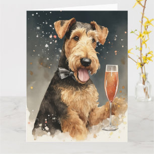 Airedale Terrier nieuwjaarskaart Kaart