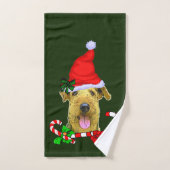 Airedale Terrier Noël (Serviette à main)