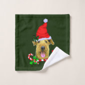 Airedale Terrier Noël (Gant de toilette)